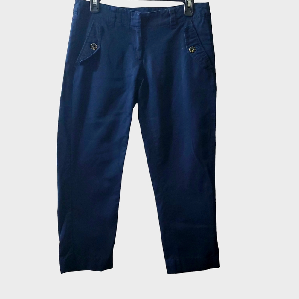 Tommy Hilfiger Womens Navy Blue Straight Leg Dressy Casual Capri Pants